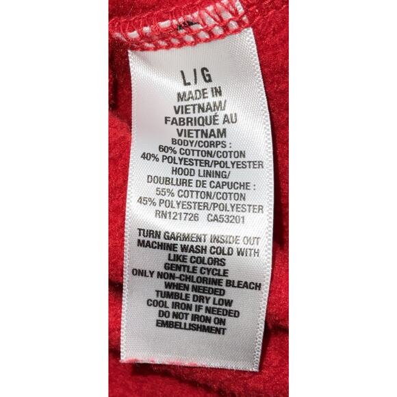 Aeropostale Hoodie Sweatshirt Men's Size L Red Graphic Logo - Picture 6 of 12